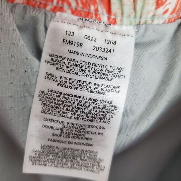 Men's COLUMBIA PFG Lined 9" Water Shorts Trunks Fishing Orange Palm‎ Leaves SZ M - Picture 8 of 13